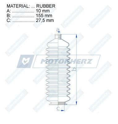 Пыльник рулевой рейки MOTORHERZ 1440602568 RDZ0333MG Z6E I494 изображение 1