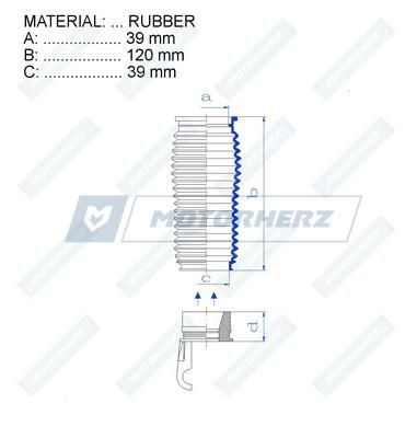 Пыльник рулевой рейки MOTORHERZ 1440602572 RDZ0340MG A BCWRK изображение 1