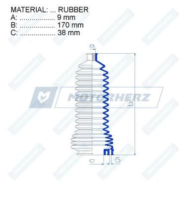 Пыльник рулевой рейки MOTORHERZ 1440602580 RDZ0348MG QKL2U XM изображение 1