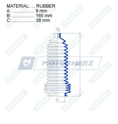 Пыльник рулевой рейки MOTORHERZ RDZ0350MG 1440602582 E C1ZE изображение 0