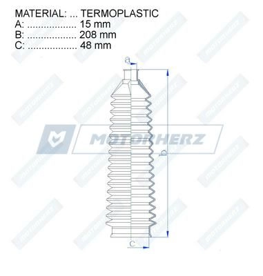 Пыльник рулевой рейки MOTORHERZ 1440602612 6SQ RWYT RDZ0392MG изображение 1