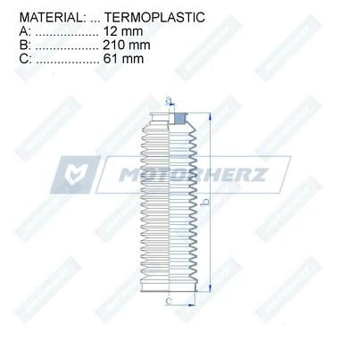 Пыльник рулевой рейки MOTORHERZ RDZ0408MG M9F 2Y 1440602623 изображение 1