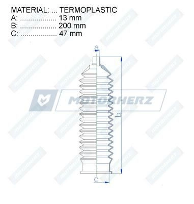Пыльник рулевой рейки MOTORHERZ 1440602631 87G JJNE RDZ0422MG изображение 1