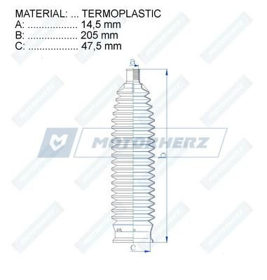 Пыльник рулевой рейки MOTORHERZ 1440602661 RDZ0465MG ZXS F4KP изображение 1
