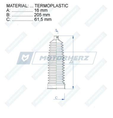 Пыльник рулевой рейки MOTORHERZ RDZ0474MG IJYP 3 1440602669 изображение 1