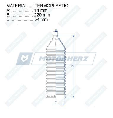 Пыльник рулевой рейки MOTORHERZ RDZ0489MG MS91 3OB 1440602684 изображение 1