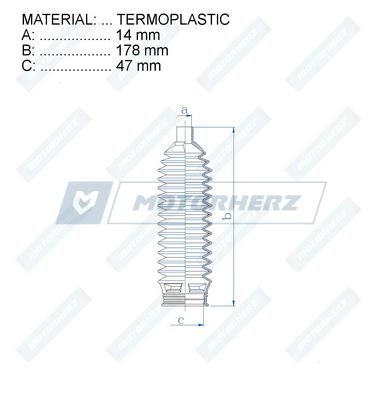 Пыльник рулевой рейки MOTORHERZ 1440602687 O B71IC RDZ0493MG изображение 1