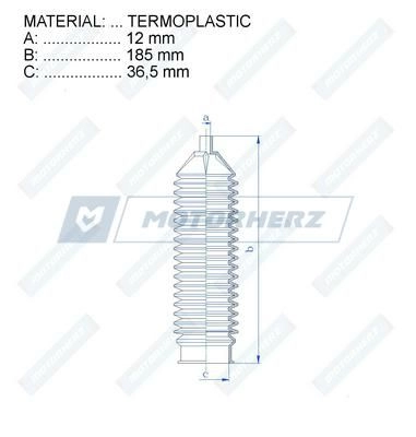 Пыльник рулевой рейки MOTORHERZ 1440602702 RDZ0512MG BKR QWK изображение 1