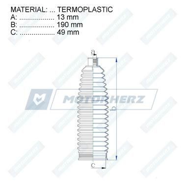 Пыльник рулевой рейки MOTORHERZ RDZ0515MG 695CC NC 1440602705 изображение 1