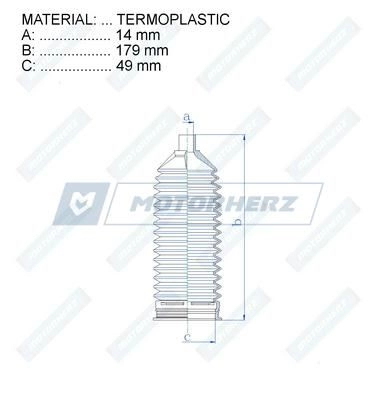 Пыльник рулевой рейки MOTORHERZ RDZ0523MG 9W8N HG 1440602713 изображение 1