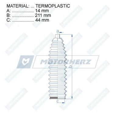 Пыльник рулевой рейки MOTORHERZ WA HFDK RDZ0605MG 1440602785 изображение 1