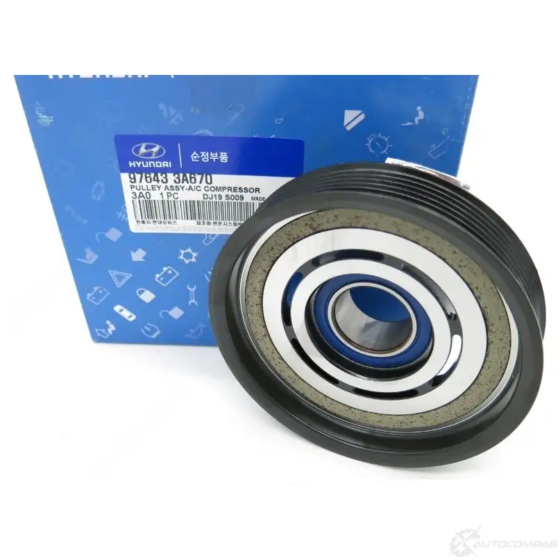 PULLEY ASSY-A/C COMPRESSOR HYUNDAI/KIA 976433 A670 WI7T 0ZO 1440923107 - Изображение 1