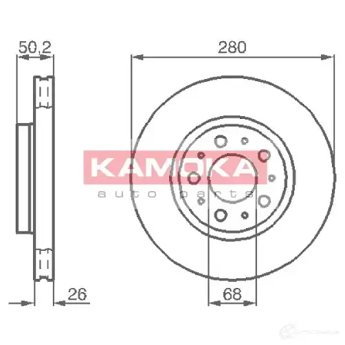 Тормозной диск KAMOKA JQMA W 1031210 5908242627519 1653292 изображение 0
