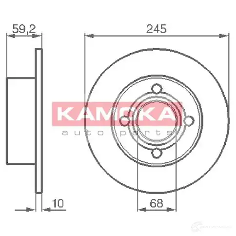 Тормозной диск KAMOKA 103256 1653534 5908242609768 K 4198