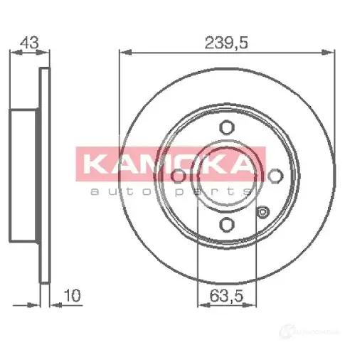 Тормозной диск KAMOKA 103416 S92G IZ 1653647 5908242609843