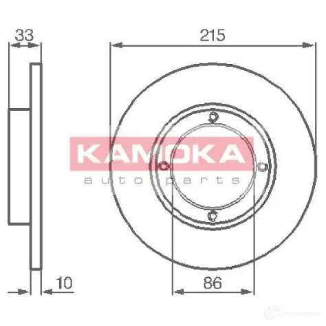 Тормозной диск KAMOKA 5908242613093 1032196 E8 L1EV1 1653451 изображение 0