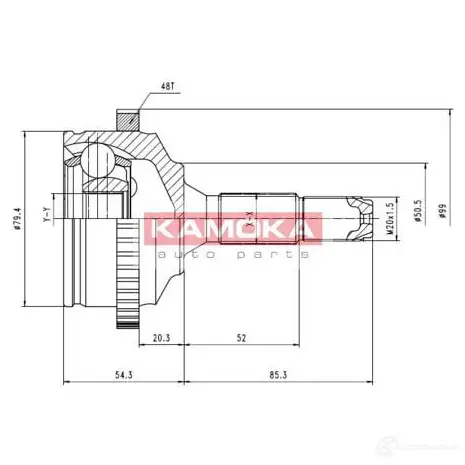 Шрус приводного вала, комплект KAMOKA 7146 5908234615722 1657289 G8T JL изображение 4