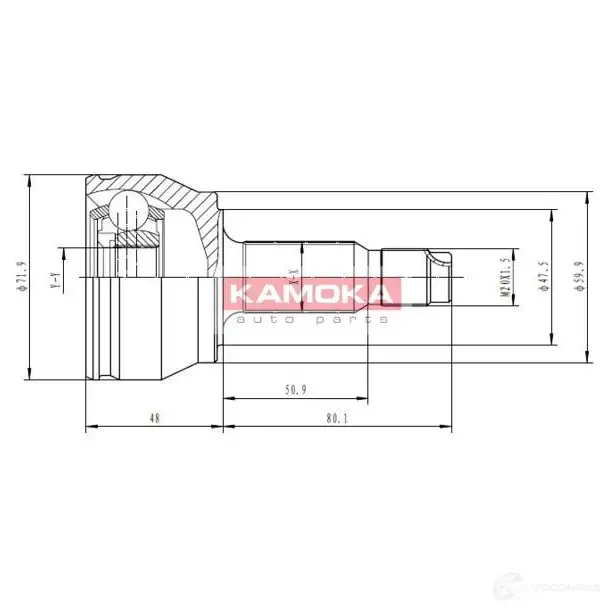 Шрус приводного вала, комплект KAMOKA 5908234613162 6348 8O8 HFPS 1657130