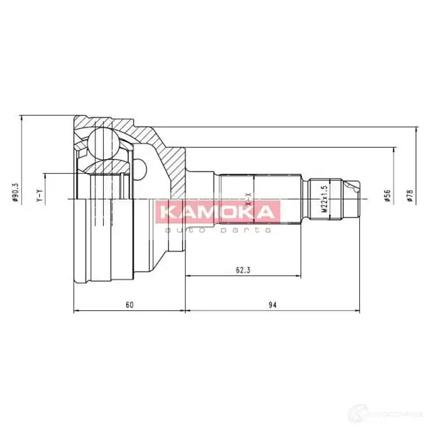 Шрус приводного вала, комплект KAMOKA 1657154 6558 394 9T2B 5908234613827 изображение 0