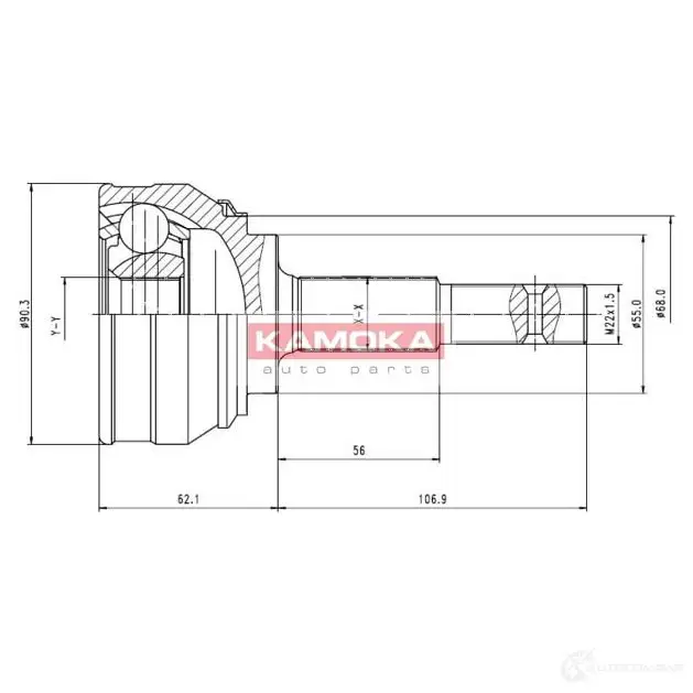 Шрус приводного вала, комплект KAMOKA 6536 L GEMW9K 1657146 5908234613742 изображение 0