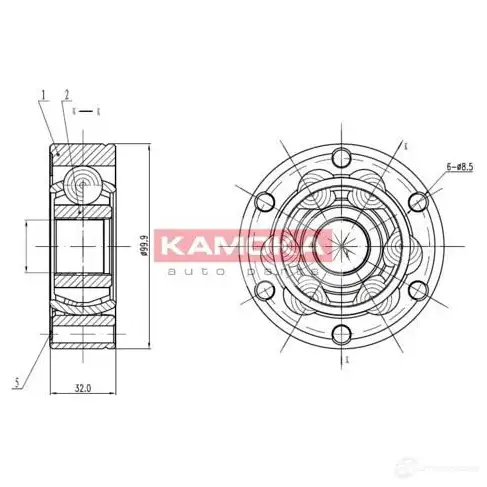 Шрус приводного вала, комплект KAMOKA 9024 5908242605142 1658010 GM0U GK1 изображение 0