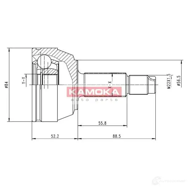 Шрус приводного вала, комплект KAMOKA 5908234613681 38W XEL 6514 1657145