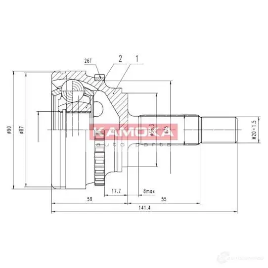 Шрус приводного вала, комплект KAMOKA 7182 GD N3XD 5908234615821 1657291 изображение 0