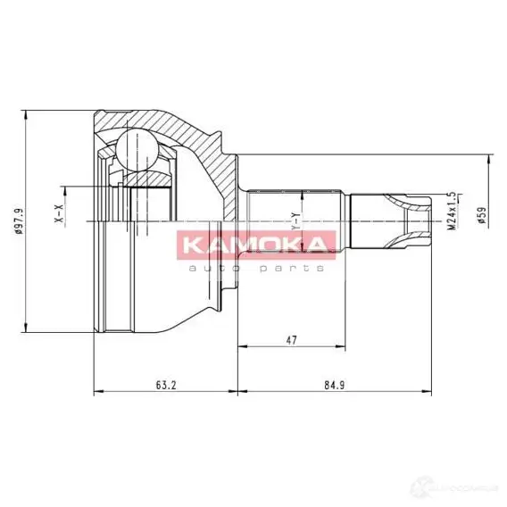 Шрус приводного вала, комплект KAMOKA 6692 5908234614374 IZAV 4D 1657190