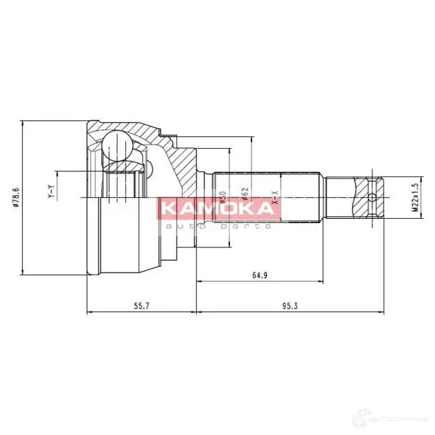 Шрус приводного вала, комплект KAMOKA 1657126 6284 5908234613018 2 MTPO9