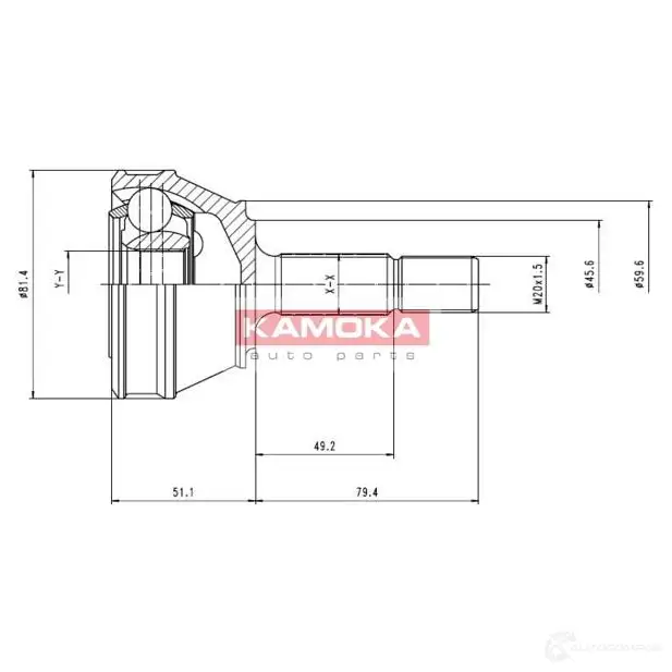 Шрус приводного вала, комплект KAMOKA 5908234612639 K 41VA1 6158 1657106