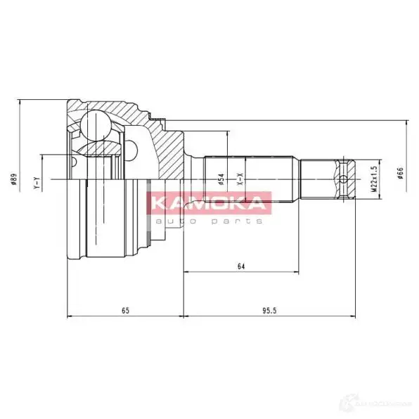 Шрус приводного вала, комплект KAMOKA 5908234614107 6618 1657172 7 2WP3
