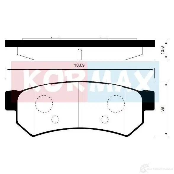 Тормозные колодки задние Chevrolet lacetti 05- daewoo nibura 03- KORMAX 1420592429 KBP043 R4AB 9T5