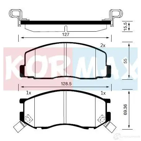 Тормозные колодки задние Mazda familia 98- atenza 02- KORMAX I2C5 M 1420592456 KBP070