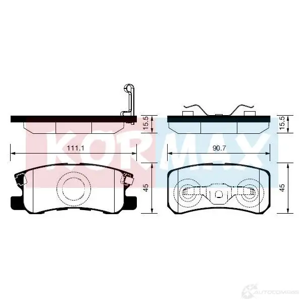Тормозные колодки задние Mitsubishi pajero 99- peugeot 4007 08- KORMAX KBP081 1420592467 TR YODV
