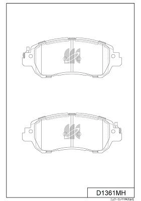 Тормозные колодки дисковые, комплект KASHIYAMA 1439897620 D1361MH I6 TA7N изображение 0