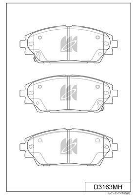 Тормозные колодки дисковые, комплект KASHIYAMA 1439897721 D3163MH 3 SZ3COS изображение 0