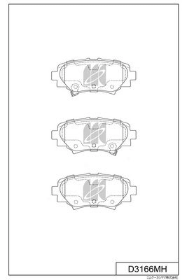 Тормозные колодки дисковые, комплект KASHIYAMA D3166MH PAK7 K 1439897722 изображение 0