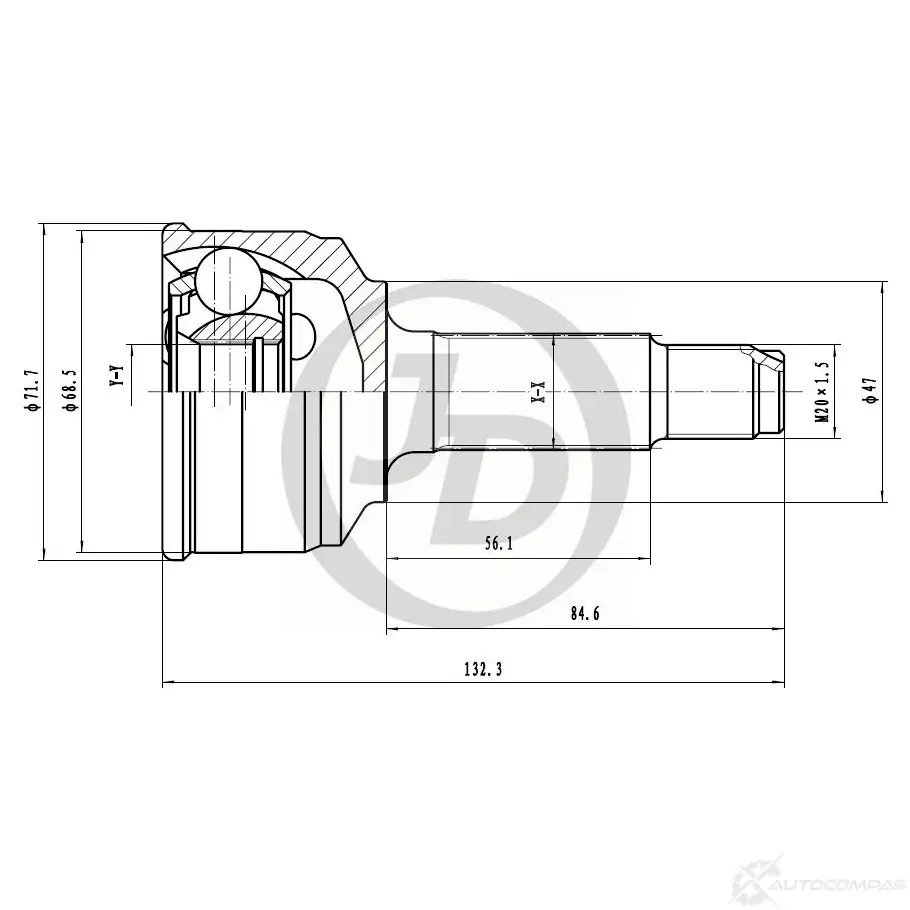 ШРУС JD 1420590946 DFX GOZ JCT0002