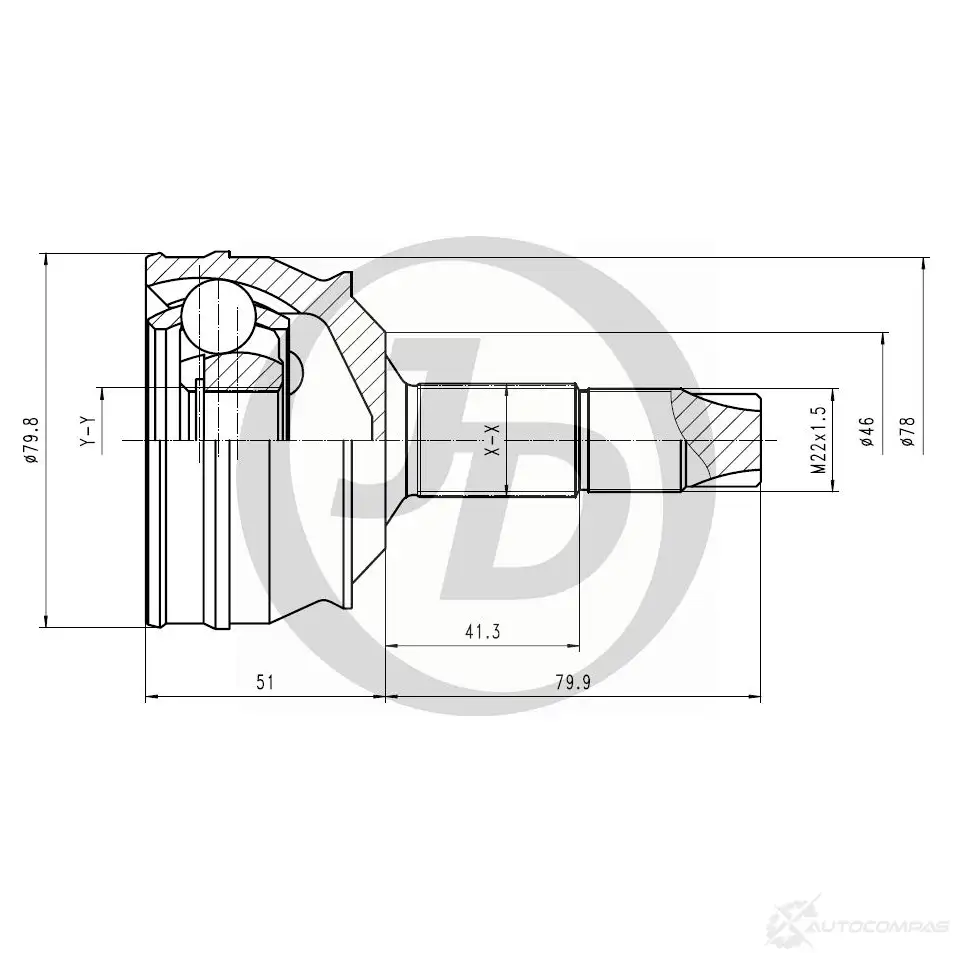 ШРУС JD JCT0138 W NS2AO 1420591069 изображение 0