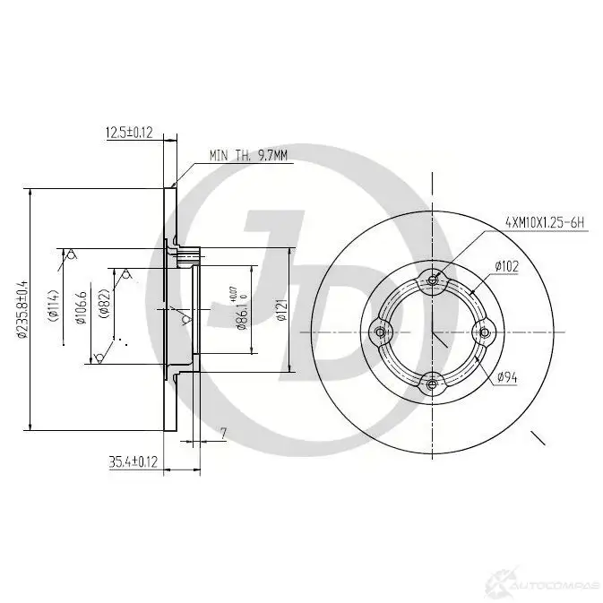 Диск тормозной JD 1420586202 54CO2C S JBD0013 изображение 0