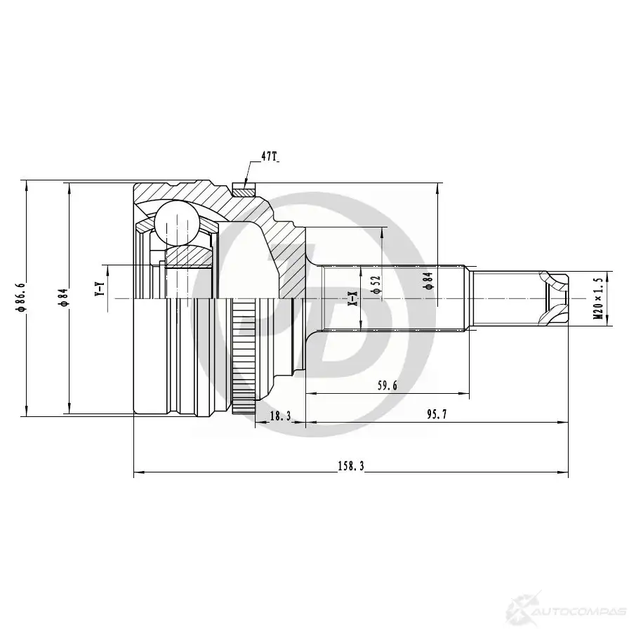 ШРУС JD 1420591026 4P D8BC JCT0086A изображение 0