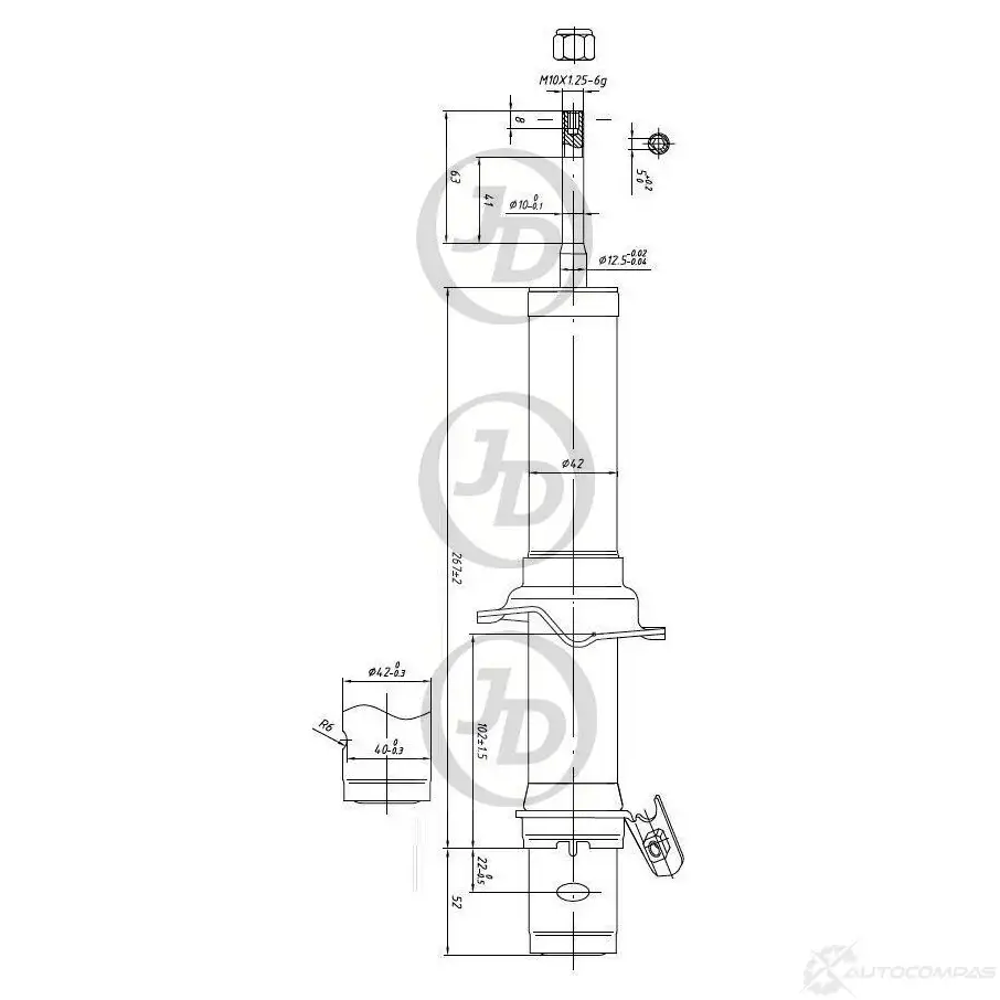 Стойка амортизатора JD 1420585555 JAS0136 Z0PP V9G