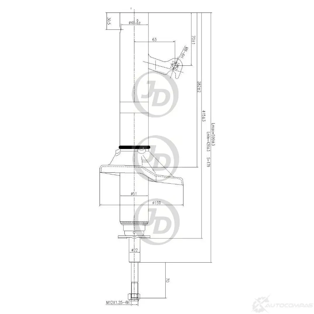 Стойка амортизатора JD JAS0212 1420585590 Y1DL J