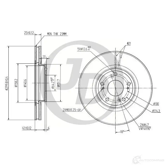 Диск тормозной JD Y OK10 1420586224 JBD0035