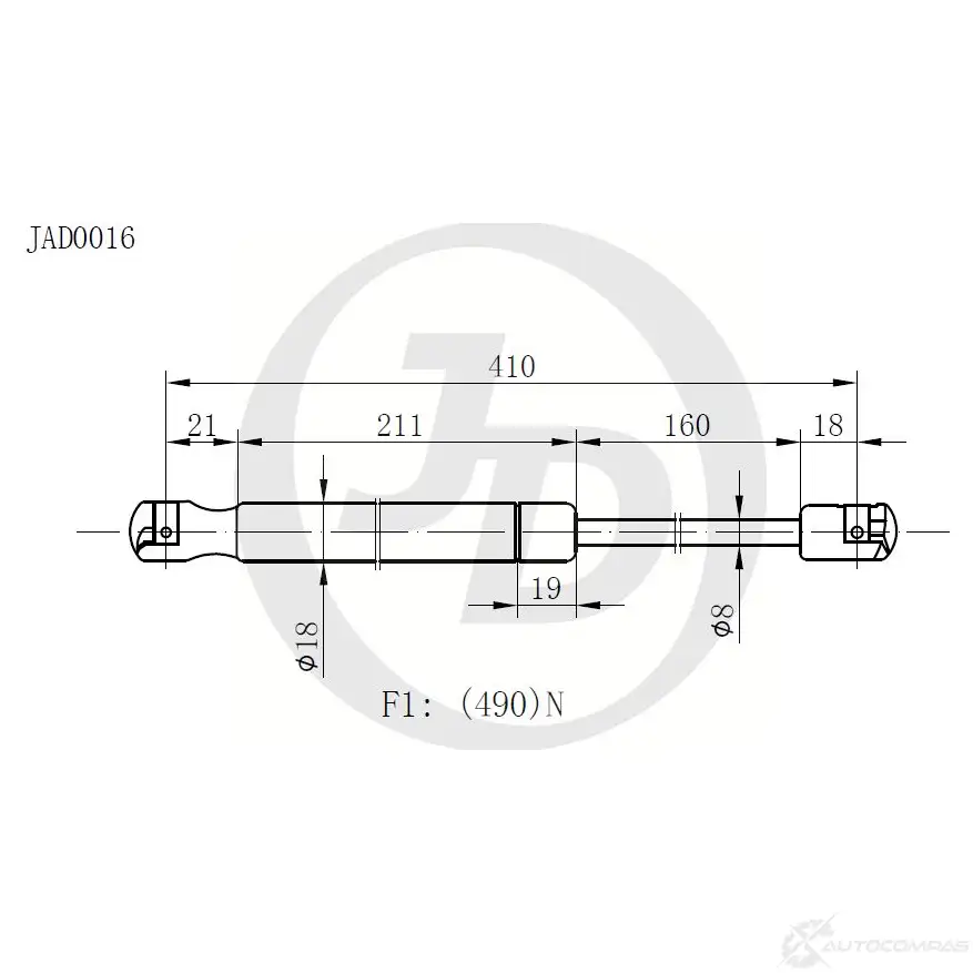 Газовый упор JD 73 21Q 1420586131 JAD0016 изображение 0