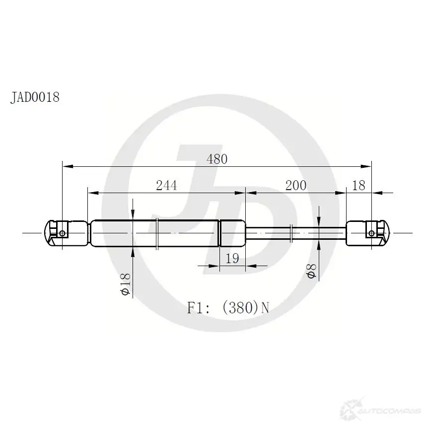 Газовый упор JD UY XD0D 1420586133 JAD0018
