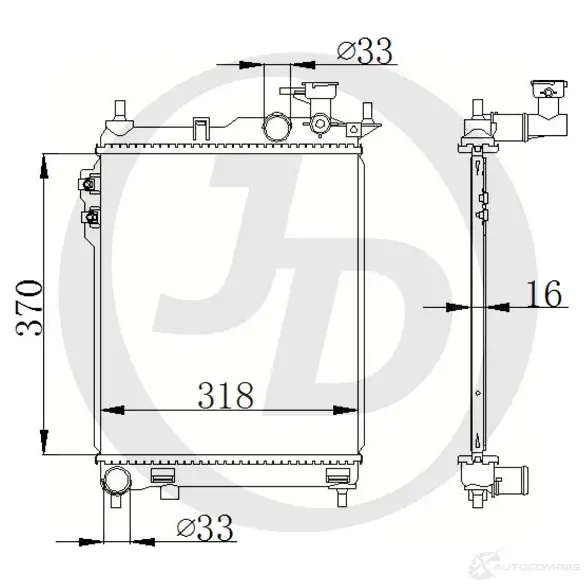 Радиатор JD JPR0012 RDP NVUN 1420588114 изображение 0