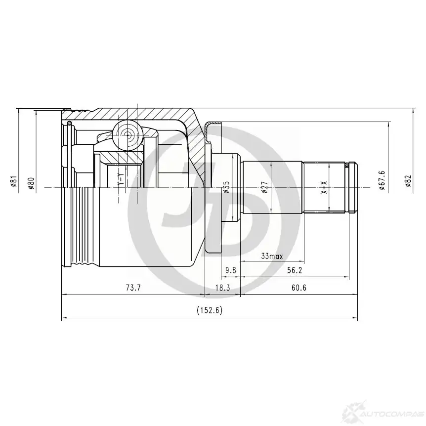 ШРУС JD 1420590913 JCN0147 MVT8Z TK