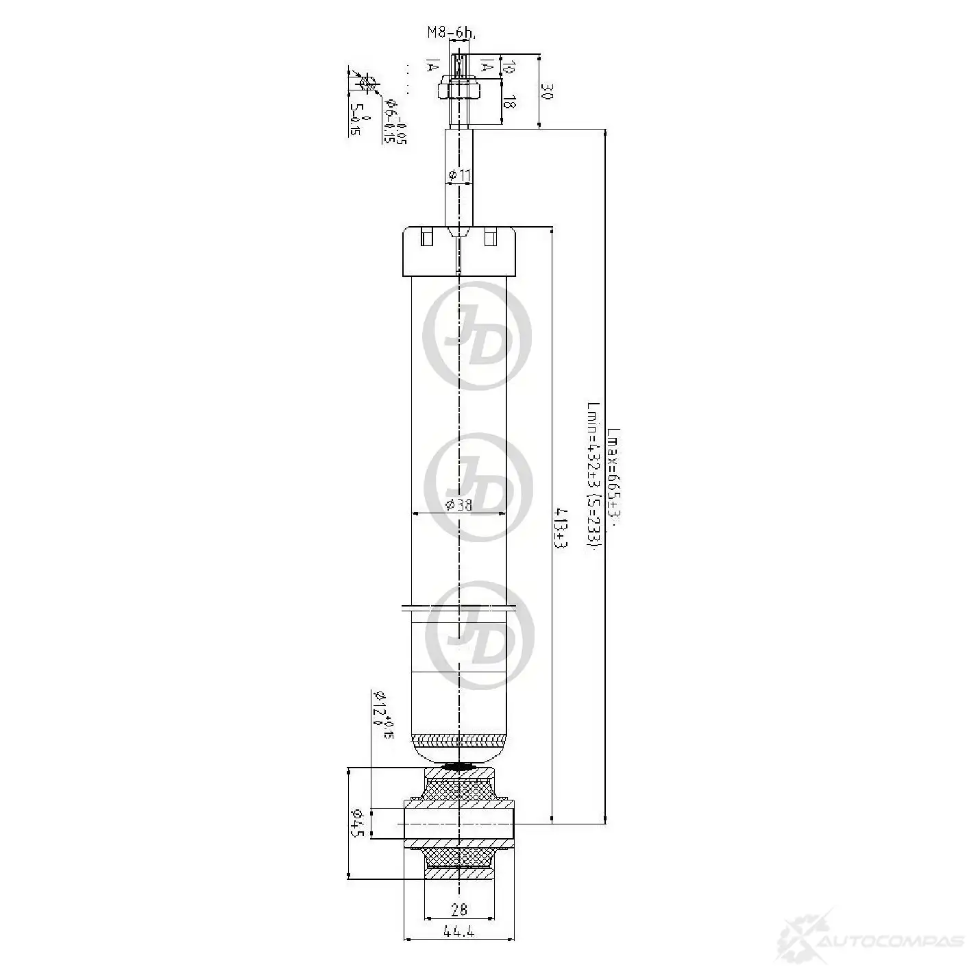 Амортизатор JD JAA0245 3T 3B1T 1420585354