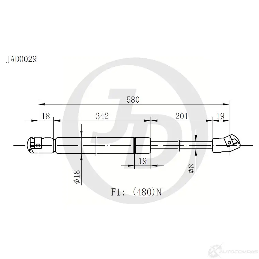 Газовый упор JD WD6A2 W JAD0029 1420586144